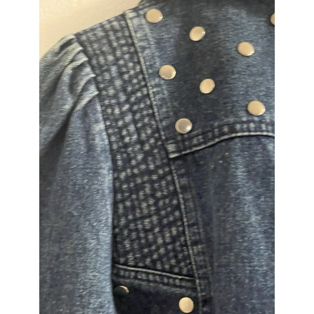 Women’s Izzy Denim Jacket Sz M 38843 Made In Israel 100% Cotton